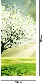 Fototapet pentru ușă - Copac în luncă (95x205cm)