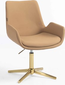 HR240CROSS Scaun Carmel Piele Ecologica Premium Soft cu Bază Aurie