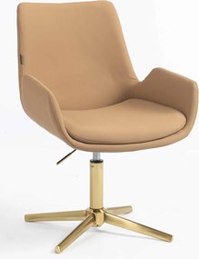 HR240CROSS Scaun Carmel Piele Ecologica Premium Soft cu Bază Aurie