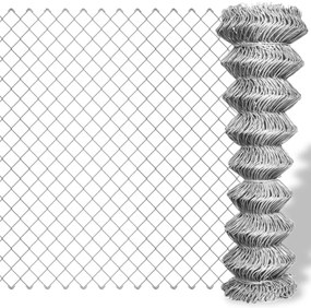 vidaXL Gard de legătură din plasă, argintiu, 25x1,5 m, oțel galvanizat
