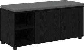 vidaXL Bancă pentru hol cu pernă cu raft Stejar Negru 100 x 38 x 46 cm