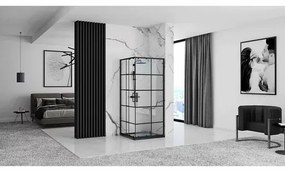 Cabina de dus patrata Rea Concept cu usi glisante 80x80 negru mat