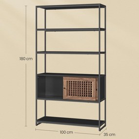 Raft E1121 BK, metal, negru