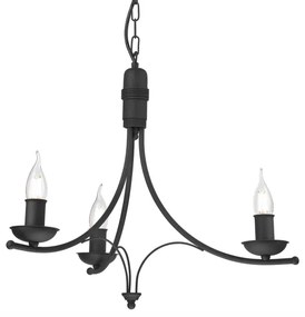 Lustră pe lanț LUCY 3xE14/60W/230V negru
