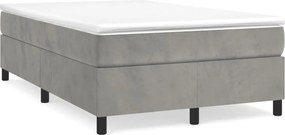 vidaXL Cadru de pat cu arcuri, gri deschis, 120x200 cm, catifea