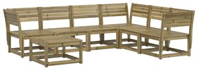 3216929 vidaXL Set mobilier de grădină, 7 piese, lemn de pin tratat