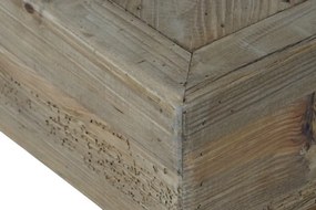 Măsuță de cafea pătrată din lemn de pin reciclat, natur, cu blat în model geometric, 36 x 100 x 100 cm, „Dervin” – Ethnic Collections