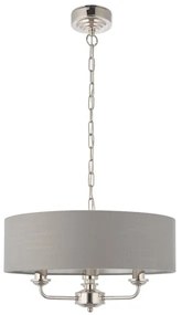 Lustră pe lanț Endon 94377 HIGHCLERE 3xE14/40W/230V gri/crom lucios