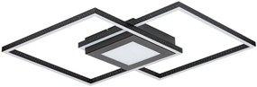 Plafoniera LED design modern Casimir negru 57x57cm