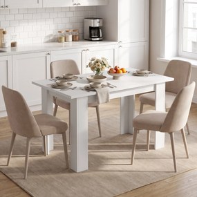 HOMCOM Masă de dining modernă cu spațiu de depozitare, 120 cm, albă | Aosom Romania