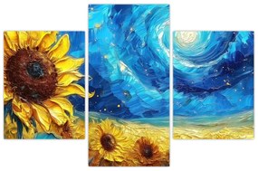 Tablou - Pictura floarea-soarelui (90x60 cm)