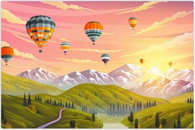 Tablou - Baloane deasupra unui peisaj (90x60 cm)