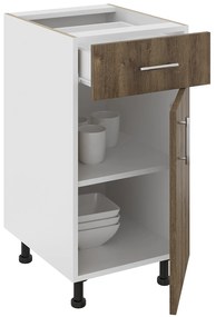 Corp Baza Karo, 1 Sertar, 1 Usa, Stejar Bronz/Alb, 40 x 50 x 80 cm