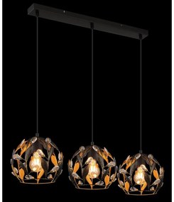Lustra cu 3 pendule din metal negru MIKA