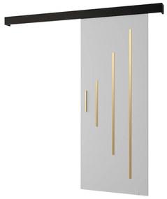 Uși culisante 90 cm Sharlene Y (alb mat + negru mat + auriu). 1044029