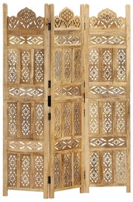 285315 vidaXL Paravan cameră sculptat manual 3 panouri 120x165 cm mango