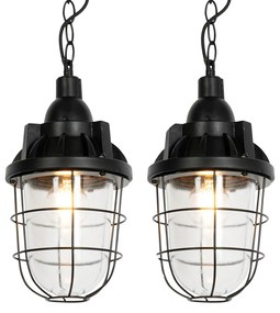 Set de 2 lămpi suspendate industriale negre - Cabin