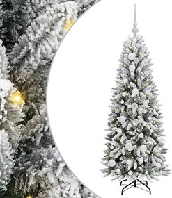 vidaXL Brad de Crăciun artificial cu 150 LED cu suport Alb 120 cm