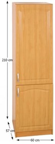 Zondo Dulap de bucătărie pentru alimente Leite MDF klasik S60LO/D arin (D). 788949