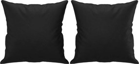 vidaXL Perne decorative, 2 buc., negru, 40x40 cm, piele ecologică