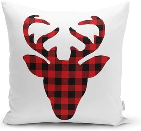 Set 4 fețe de pernă și un napron de masă cu model de Crăciun Minimalist Cushion Covers Christmas Tartan