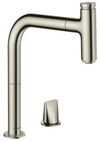 Baterie bucatarie cu dus extractibil crom periat Hansgrohe Metris M71 200 sBox cu 1 jet