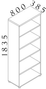 Dulap înalt Visio LUX 80 x 38,5 x 183,5 cm, stejar