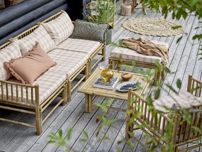 Puf modular de exterior natur din lemn de bambus, „Korfu”