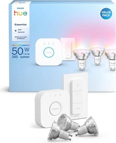Set de bază Philips Hue WACA 3x GU10/4,7W 2200–6500K + Hue Bridge