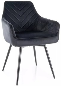 Scaun rotativ Servio velvet negru/negru Blu19