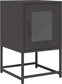 vidaXL Noptieră, negru, 36x39x60,5 cm, oțel laminat la rece