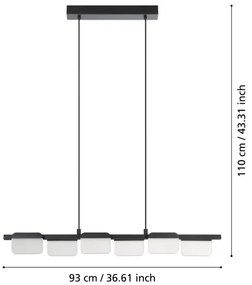 Lustră LED pe cablu dimabilă ERVIDEL 6xLED/4,5W/230V Eglo 98876