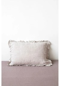 Față de pernă din in cu tiv plisat Linen Tales, 50 x 60 cm, natural