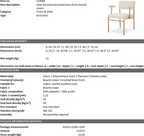 Scaun design LUX Dunmore boucle crem 114094 HZ