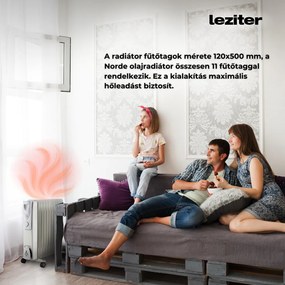 Radiator cu ulei Norde, format din 11 piese, 1000W/1500W/2500W