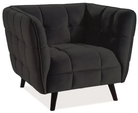 Fotoliu relaxant negru CASTELLO 1 VELVET