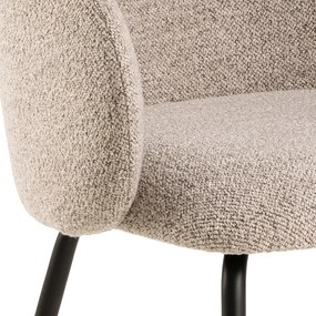 MAZZONI EXPORT CLARA Bej Latte (material Monza 60)/picioare negre - SCAUN MODERN ADÂNC TAPIȚAT PENTRU SALON/LIVING/BIROU LOFT