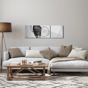 Tablou - Femeie într-o rochie scurtă (cu ceas) (90x30 cm)