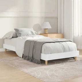832101 vidaXL Cadru de pat, alb, 75x190 cm, lemn prelucrat