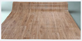 Covorul PVC linoleum  Plank 82-2, Latimi 1 m, 2 m si 2,5 m, Maro inchis Imitatie parchet, Suport Pasla