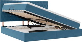 vidaXL Pat cu saltea și spațiu de depozitare 200 x 200 cm Catifea