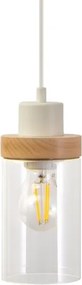 Lustră suspendată pe cablu WOODNEST 1xE27/15W/230V pin/crem
