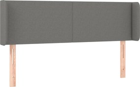 vidaXL Tăblie de pat cu aripioare gri închis 147x16x78/88 cm textil