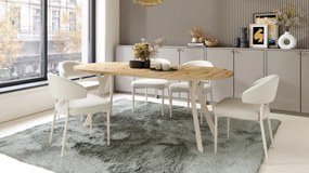 MAZZONI EXPORT IRIS Bej nisip (material Victoria A80)/cadru bej - SCAUN MODERN TAPIȚAT PENTRU SALON/SUFRAGERIE BOHO