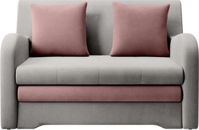 Canapea roz/gri deschis extensibilă cu tapițerie din catifea 130 cm Ario – ELTAP