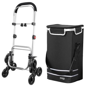Carucior cumparaturi  Stairs Climber pliabil husa detasabila 3 roti  Metal/Poliester Negru