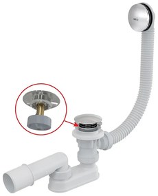Instalatie de cada, Alcadrain, cu ventil click-clack, crom