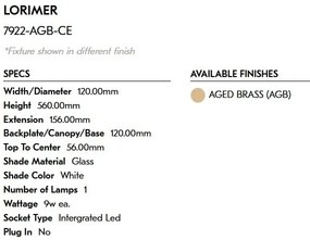 Aplica de perete LED design LUX Lorimer