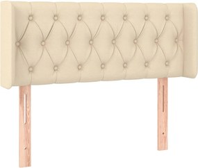 vidaXL Tăblie de pat cu aripioare crem 93x16x78/88 cm textil