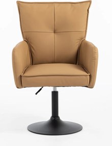 HR250N Scaun Piele Ecologică Premium Soft Culoare Caramel Bază Neagră